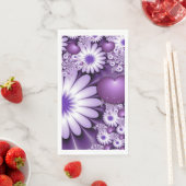 Fallende in Liebe Abstrakte Blume & Herz Fraktal Serviette (Beispiel)