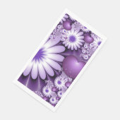Fallende in Liebe Abstrakte Blume & Herz Fraktal Serviette (Ecke)