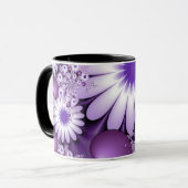 Fallende in Liebe Abstrakte Blume & Herz Fraktal Tasse (Vorderseite Links)