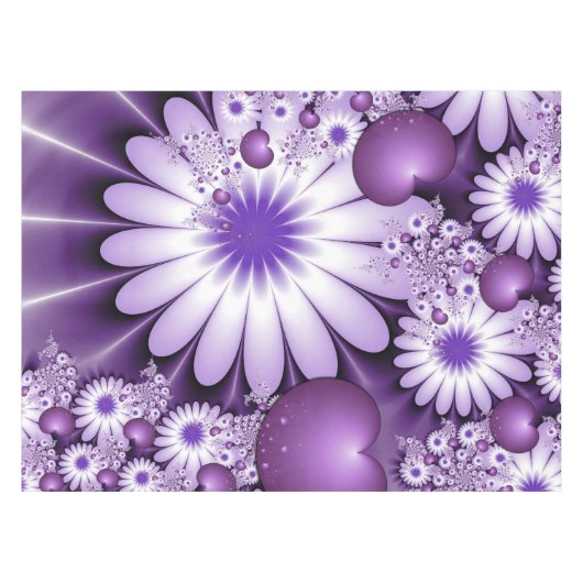 Fallende in Liebe Abstrakte Blume & Herz Fraktal Tischdecke (Vorderseite (Horizontal))