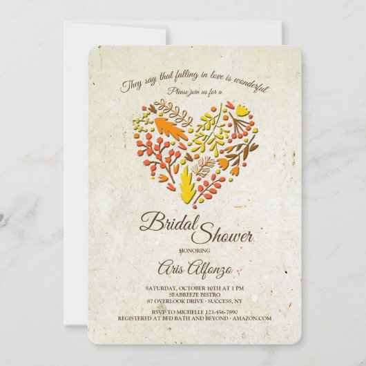 Fallende in Liebe Bridal Dusche Einladung (Vorderseite)