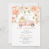 Fallende in Liebe Pfirsichdusche Einladung (Vorderseite)