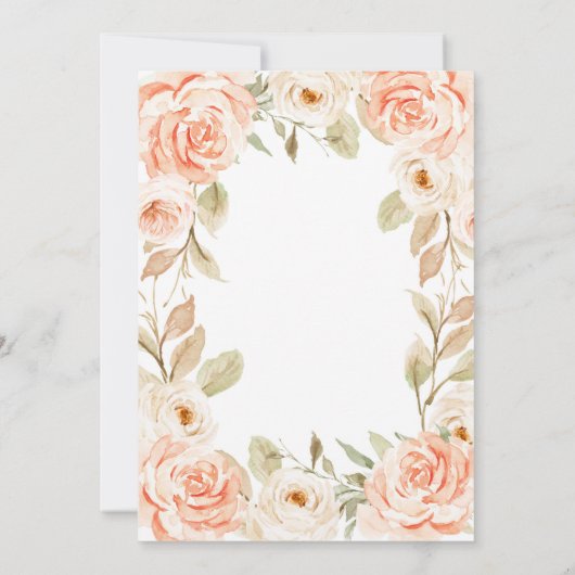 Fallende in Liebe Pfirsichdusche Einladung (Rückseite)