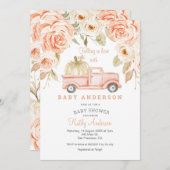 Fallende in Liebe Pfirsichdusche Einladung (Vorne/Hinten)