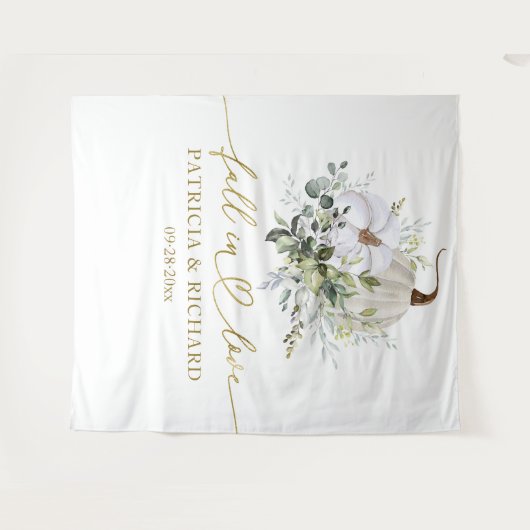 Fallende in Liebe Pumpkin Hochzeit Hintergrund Wandteppich (Vorderseite (Horizontal))