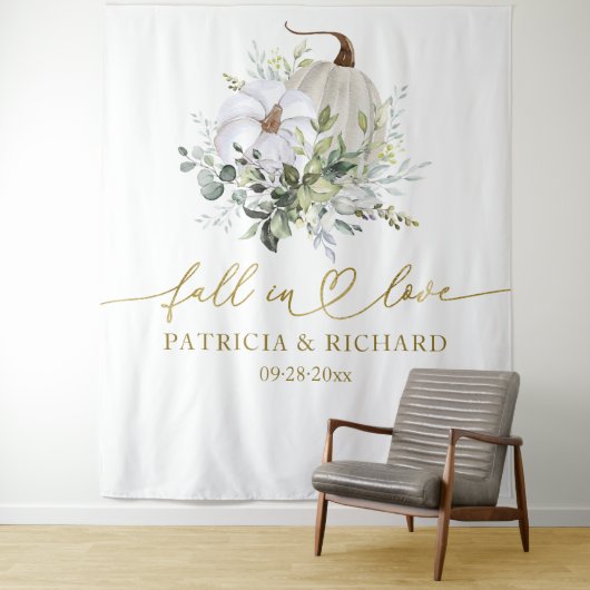 Fallende in Liebe Pumpkin Hochzeit Hintergrund Wandteppich (Beispiel)