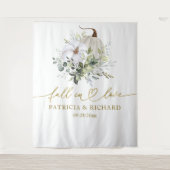 Fallende in Liebe Pumpkin Hochzeit Hintergrund Wandteppich (Vorderseite)