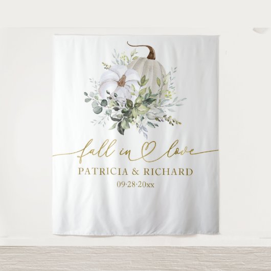 Fallende in Liebe Pumpkin Hochzeit Hintergrund Wandteppich (Vorderseite)