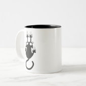 Fallende Katze Zweifarbige Tasse (Vorderseite Links)