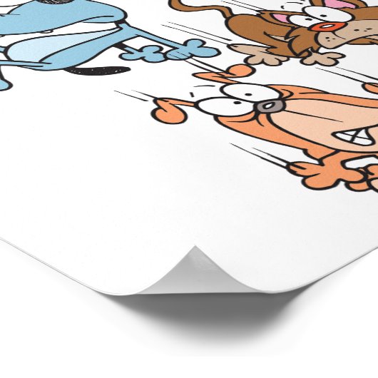 Fallende Katzen und Hunde-Poster Poster (Ecke)