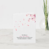 Fallende Kirschblüten Beileid Danke Karte (Vorderseite)