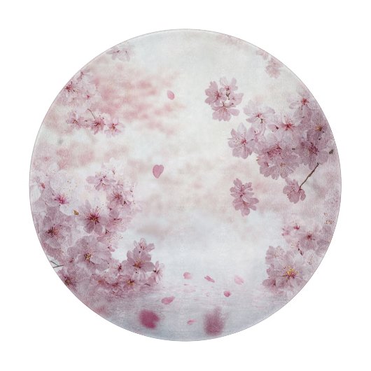 Fallende Kirschblüten Schneidebrett (Vorderseite)