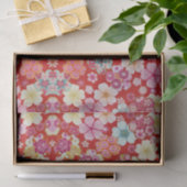 Fallende Krimson Floral Chirimen Seidenpapier (Geschenk)