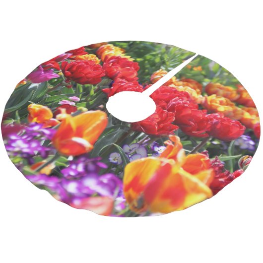 Fallende Krimsonwellen Polyester Weihnachtsbaumdecke (Schrägansicht)