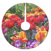 Fallende Krimsonwellen Polyester Weihnachtsbaumdecke (Vorderseite)