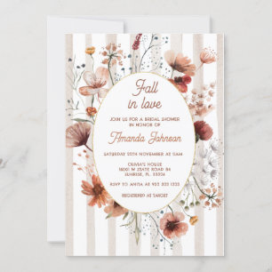 Fallende Liebe Fall Wildblume Brautparty Einladung