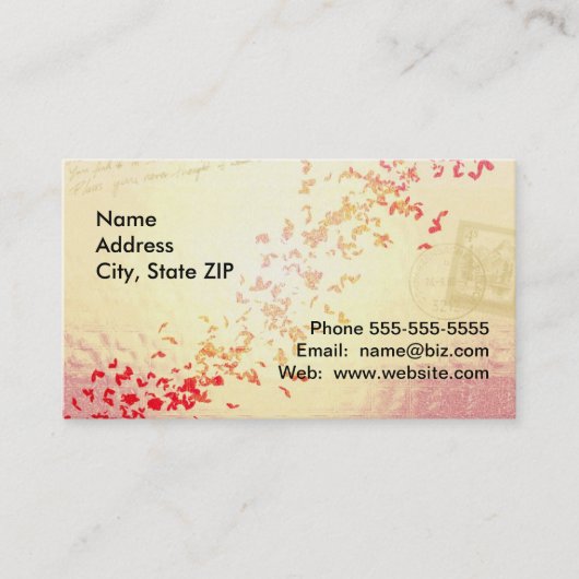 Fallende Liebeherzen Visitenkarte (Vorderseite)