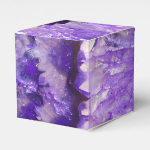 Fallende Lila Agate Geode Geschenkschachtel