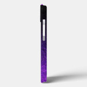 Fallende Lila und schwarze Glitzer-Gradient Case-Mate iPhone Hülle (Rückseite / Links)