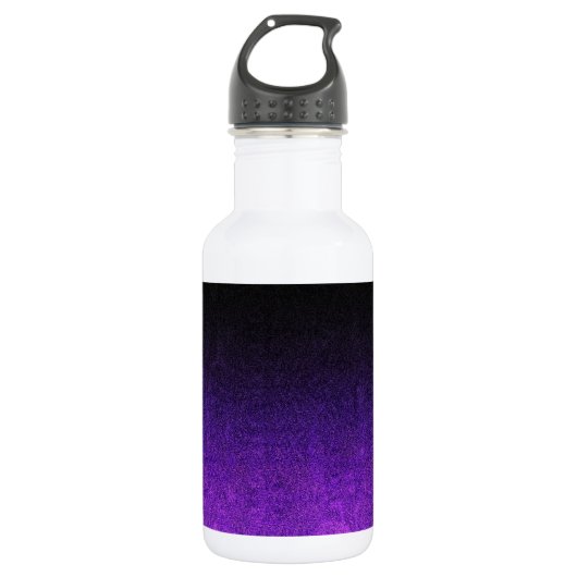 Fallende Lila und schwarze Glitzer-Gradient Edelstahlflasche (Vorderseite)
