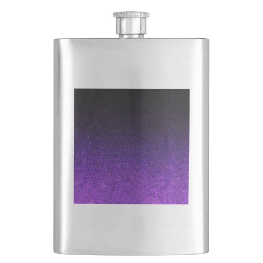 Fallende Lila und schwarze Glitzer-Gradient Flachmann (Vorderseite)