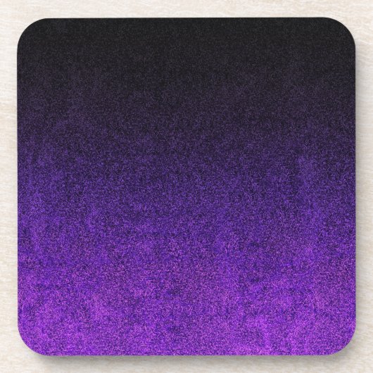 Fallende Lila und schwarze Glitzer-Gradient Getränkeuntersetzer (Vorderseite)