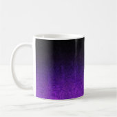 Fallende Lila und schwarze Glitzer-Gradient Kaffeetasse (Links)