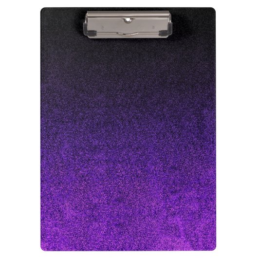 Fallende Lila und schwarze Glitzer-Gradient Klemmbrett (Vorderseite)
