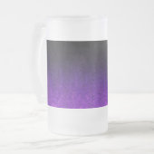 Fallende Lila und schwarze Glitzer-Gradient Mattglas Bierglas (Vorderseite Links)