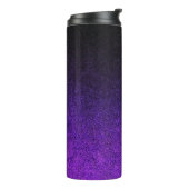 Fallende Lila und schwarze Glitzer-Gradient Thermosbecher (Nach links gedreht)