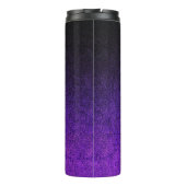 Fallende Lila und schwarze Glitzer-Gradient Thermosbecher (Rückseite)