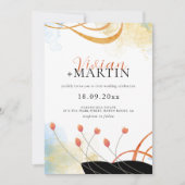 Fallende Melody Poetic Watercolor Floral Wedding Einladung (Vorderseite)