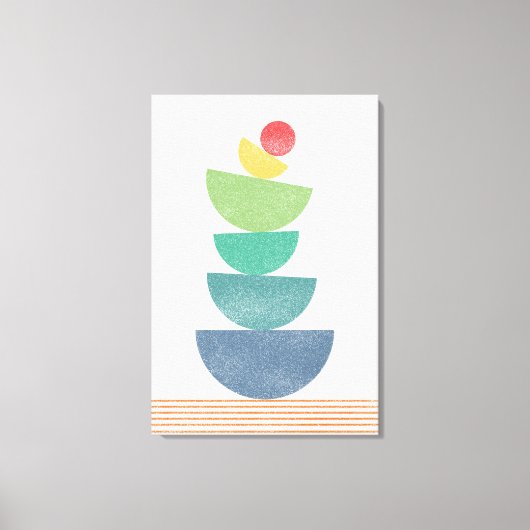 Fallende Orange abstrakt Mitte des Jahrhunderts Leinwanddruck (Vorderseite)