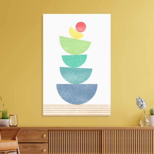 Fallende Orange abstrakt Mitte des Jahrhunderts Leinwanddruck (Insitu (Wohnzimmer))