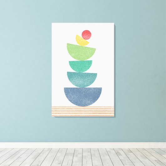 Fallende Orange abstrakt Mitte des Jahrhunderts Leinwanddruck (Insitu (Holzboden))