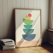 Fallende Orange abstrakt Mitte des Jahrhunderts Poster