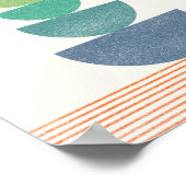 Fallende Orange abstrakt Mitte des Jahrhunderts Poster (Ecke)