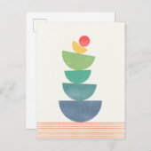 Fallende Orange abstrakt Mitte des Jahrhunderts Postkarte (Vorne/Hinten)