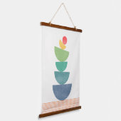 Fallende Orange abstrakt Mitte des Jahrhunderts Wandteppich Mit Holzrahmen (Gewinkelt)