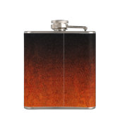 Fallende Orange- und Schwarz-Glitzer-Gradient Flachmann (Rückseite)