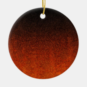 Fallende Orange- und Schwarz-Glitzer-Gradient Keramikornament
