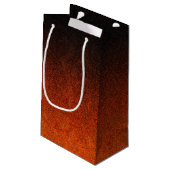 Fallende Orange- und Schwarz-Glitzer-Gradient Kleine Geschenktüte (Rückseite Schrägansicht)