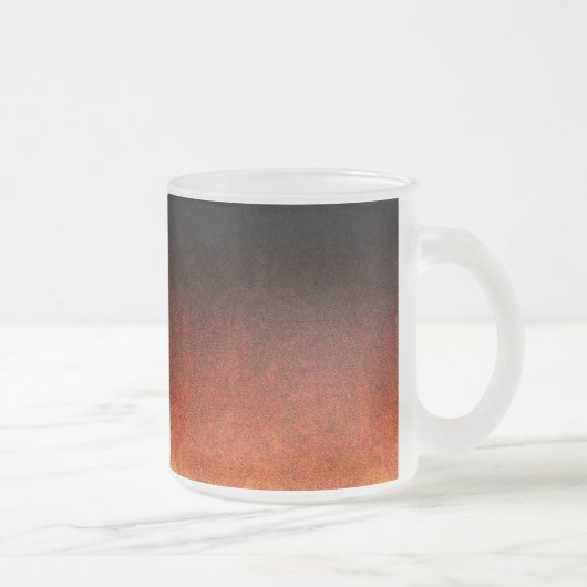 Fallende Orange- und Schwarz-Glitzer-Gradient Mattglastasse (Rechts)