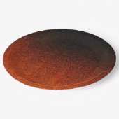 Fallende Orange- und Schwarz-Glitzer-Gradient Pappteller (Schrägansicht)