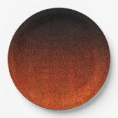 Fallende Orange- und Schwarz-Glitzer-Gradient Pappteller (Vorderseite)