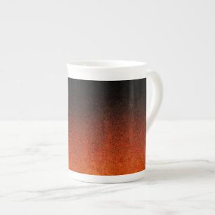 Fallende Orange- und Schwarz-Glitzer-Gradient Porzellantasse