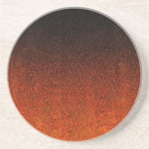 Fallende Orange- und Schwarz-Glitzer-Gradient Sandstein Untersetzer