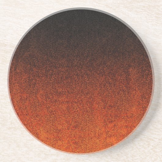 Fallende Orange- und Schwarz-Glitzer-Gradient Sandstein Untersetzer (Vorne)