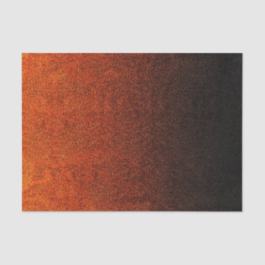 Fallende Orange- und Schwarz-Glitzer-Gradient Seidenpapier (Vorderseite)