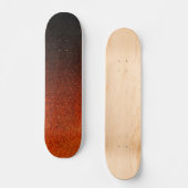 Fallende Orange- und Schwarz-Glitzer-Gradient Skateboard (Vorderseite)